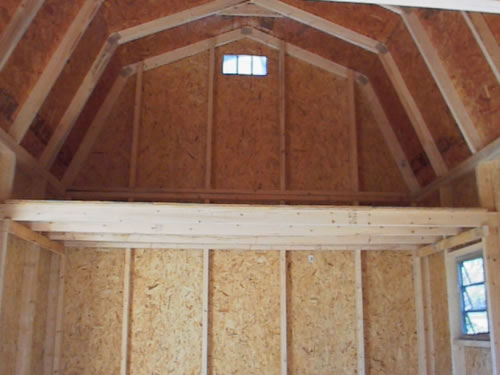 10' Wide Barn With Loft Framing