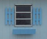 Awning Window With Flower Box & Shutters